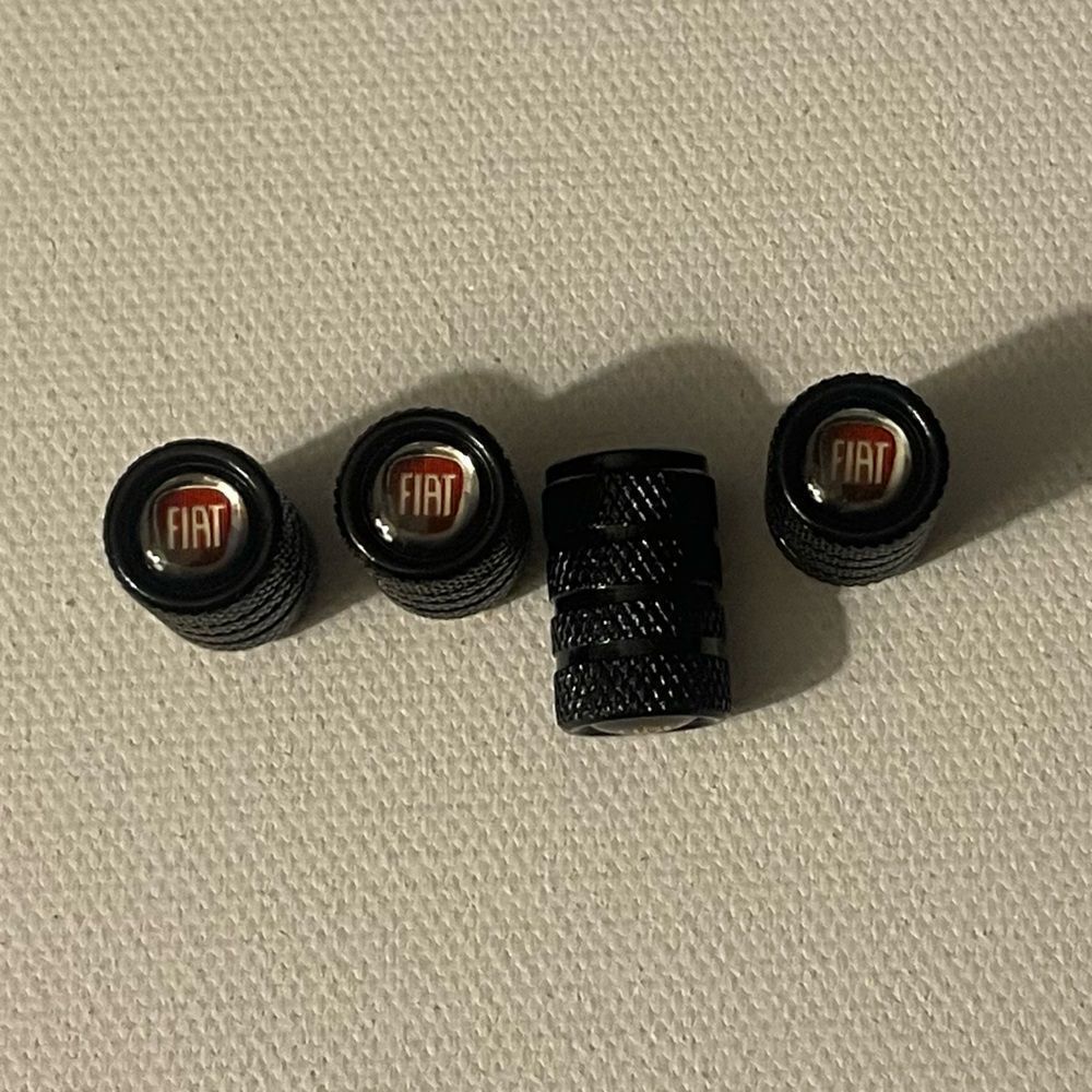 Fiat valve Stem caps in Black set of 4 NWT